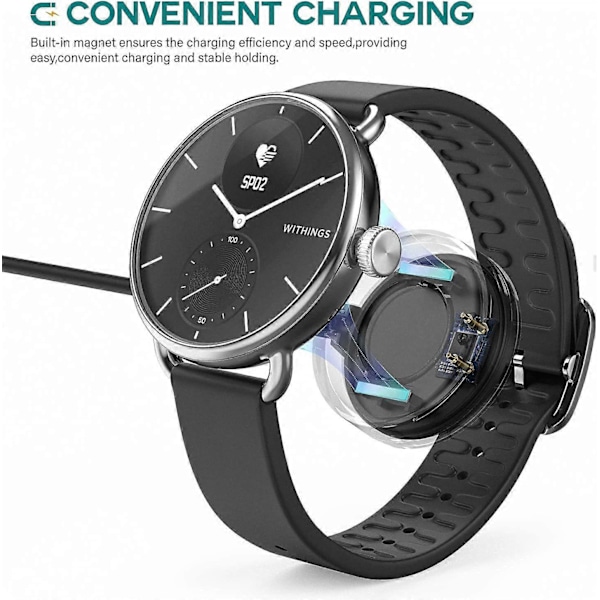 Latauskaapeli zruxe Withings Scanwatch -kelloon - musta{EE}