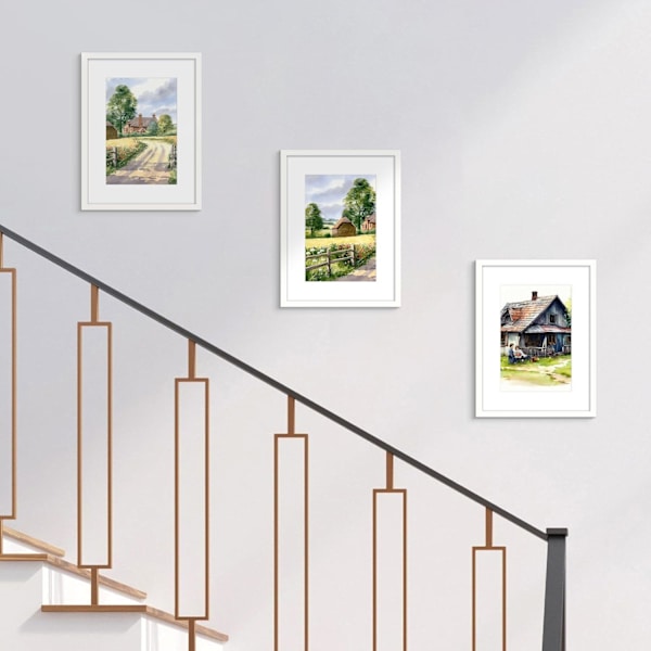 3-pack Fotoramar A4, Fotoramar Barnteckningar A4, Fotoram Svart för Foton, Bilder, Affischer white 21*29.7cm