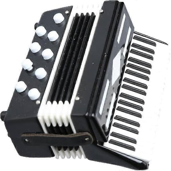 Miniature Harmonika med Æske Mini Instrument Replika Samleobjekter Miniature Dukkehus Model Hjem