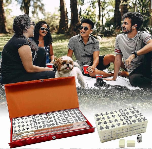 Mahjong Classic Mahjong-setti perhepeli 144 numeroidulla mahjong-laattalla S04