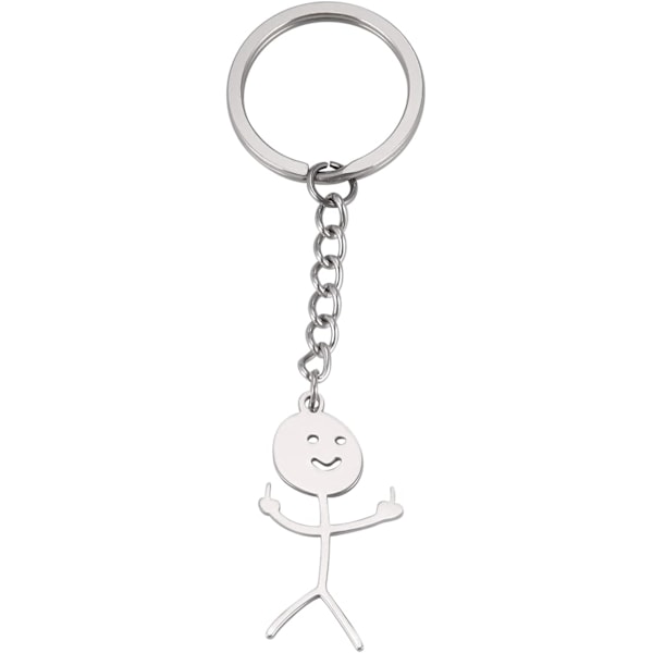 Sjov Smiley Ansigtsfigur Tegnsprog Nøglering Finger Sti, ZQKLA{f2}