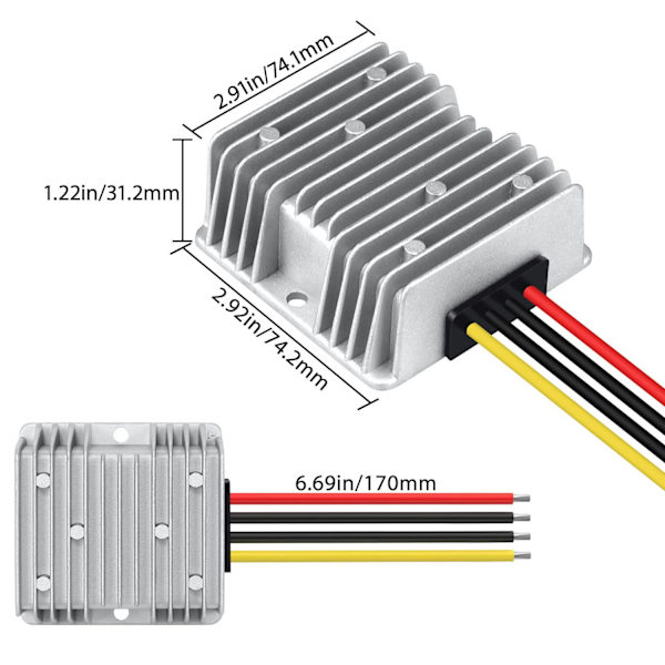 2026 Vanntett DC 12V/24V til 56V 3A Boost-omformer Bilstrømtransformator 12/24V boost 56V 3A