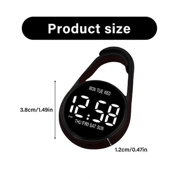 Digitalt lommeur med touchskærm, vandtæt, natlys, hvid Pink