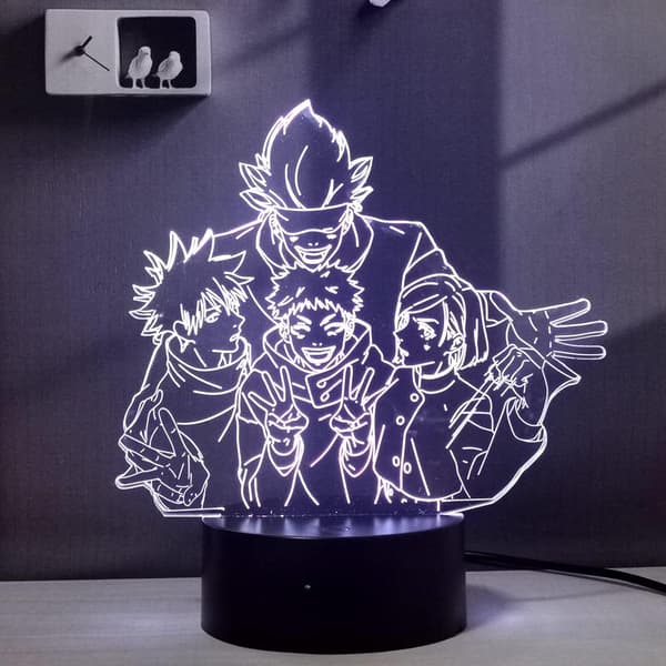 Jujutsu Kaisen 3D Illusion LED Anime Lampe 16 Farver Skift R(f2)