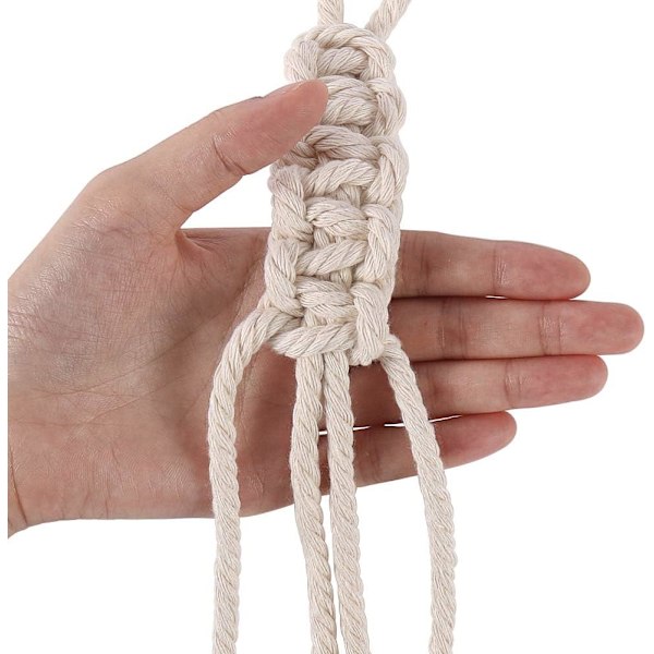 mm Macramé snor, 50 meter tykt bomulds macramé reb (Beige){F2]