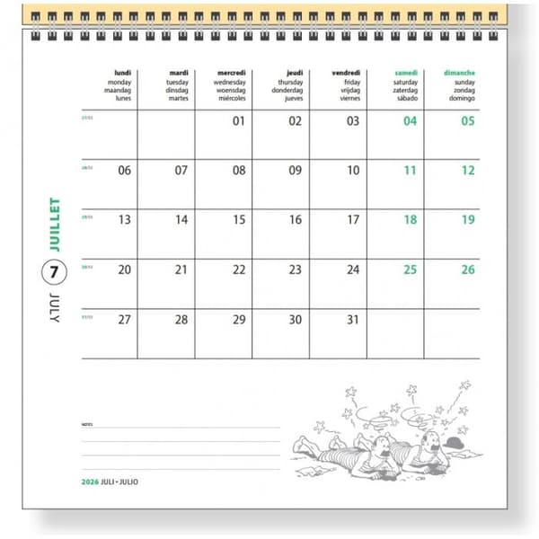 Tintin - Veggkalender 30 x 30 cm 2026(F2) multifärg multicolor