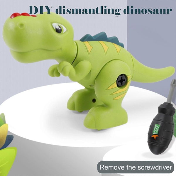 Dinosaurie Leksak Dino Leksak Med Borr STEM DIY Utbildningsleksak Med Verktyg För Barn Green