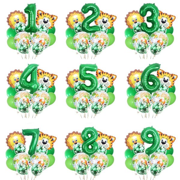 14 st Djungeldjur Lejon Ballonger Set Number 2