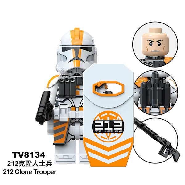 Star Wars Docka Monteringsdocka Minidocka 10PCS-501 Clone Trooper, Obi-Wan(f2)