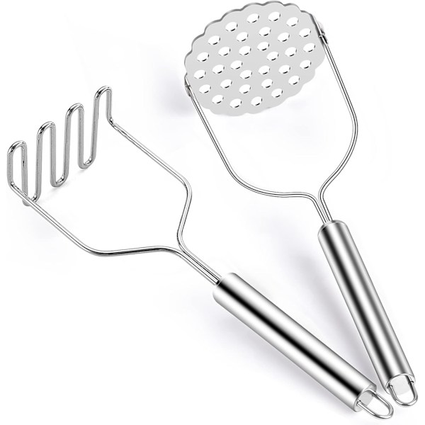 - Massagepress - Potatisstöt - Rostfritt stål - 2 stycken