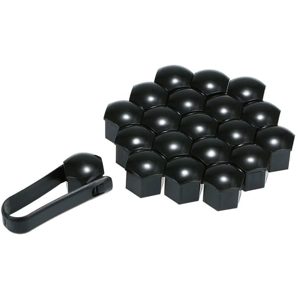 Yleismalliset pyöränmutterin suojukset - 20 kpl, musta, 21mm(f2)