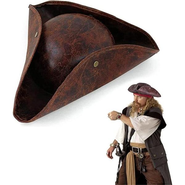 Pirathatt för vuxna, Halloweenhattar för vuxna i kolonial stil, trekantig hatt, lämplig för Cherry{f2}