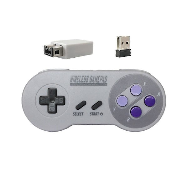 Trådløs 2.4G Game Controller Gamepad Joypad Joystick Kompatibel med SNES Mini PC NS Switch 2 Farveknapper{HH}