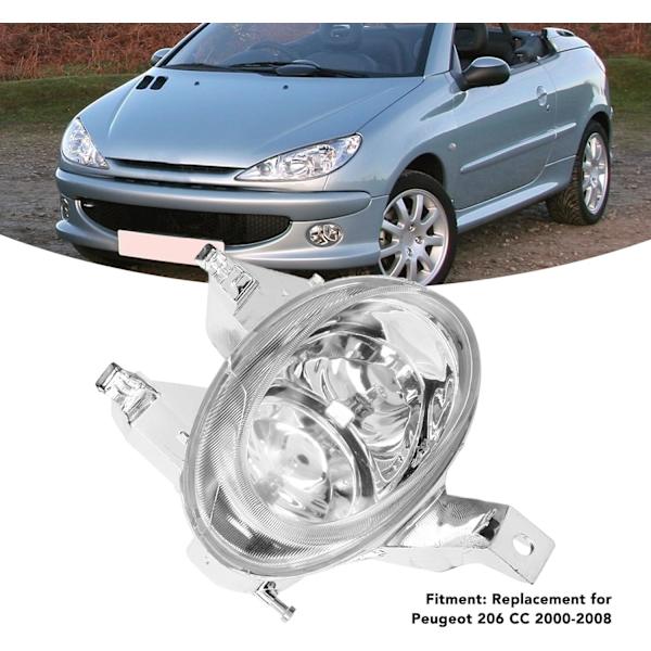 LED frontlykt for tåke, egnet for 206 2000-2008, tilbehør til frontfanger, kjørelys, frontfanger tåkelys høyre 6205T2