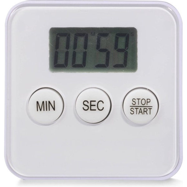 Magnetisk Digital Kökstimer - Nedräkningstimer för Matlagning med Stativ - Magnetisk Baksida Timer för Kök White