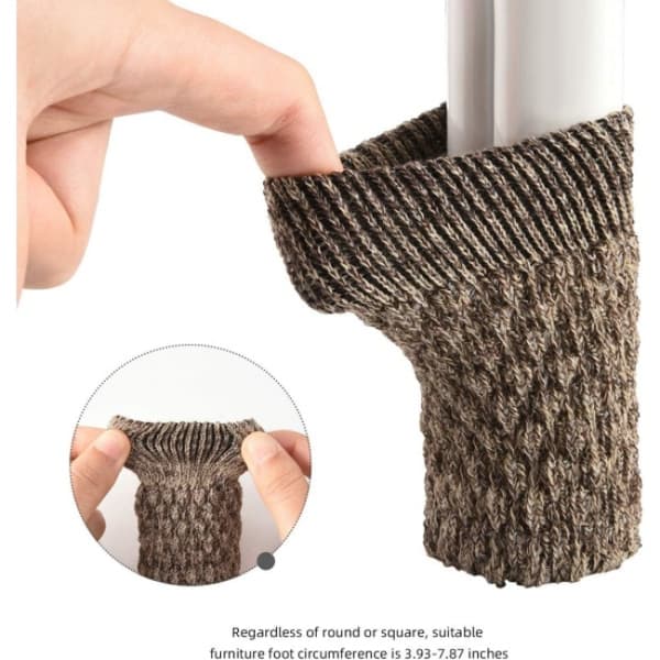 Khakifärgade halkfria stolsstrumpor, 24-pack, stolsben, stickade{hw}