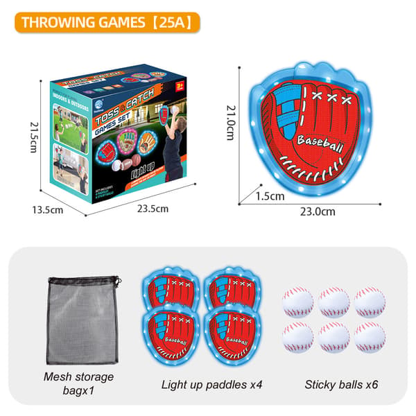 Glow Soft Baseball Sæt - 6-Pak Lysende Målbolde til Camping Spil & Udendørs Familiesjov