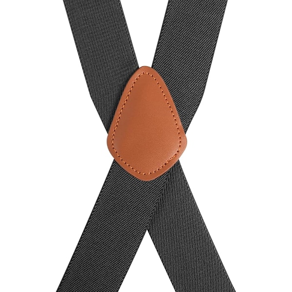 Miesten housut 4 leuanpidikkeellä housuille, vintage-henkselit miehille, kestävä säädettävä elastinen X-muoto (tummanharmaa)