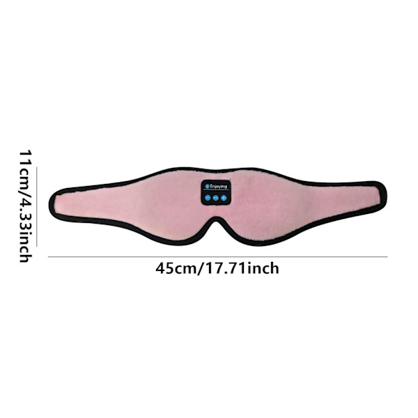 Trådløs 3D Bluetooth Søvnmaske med Stereolyd, Lysblokerende Øjenmaske til Søvn & Rejser, Hjemmeudgave Pink - E label