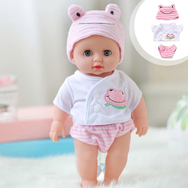 Reborn Docka Flickkläder 30cm Sharf Dockkläder Simuleringsdocka Leksakspresent Pussel Klass Lekstuga(F2) Pink