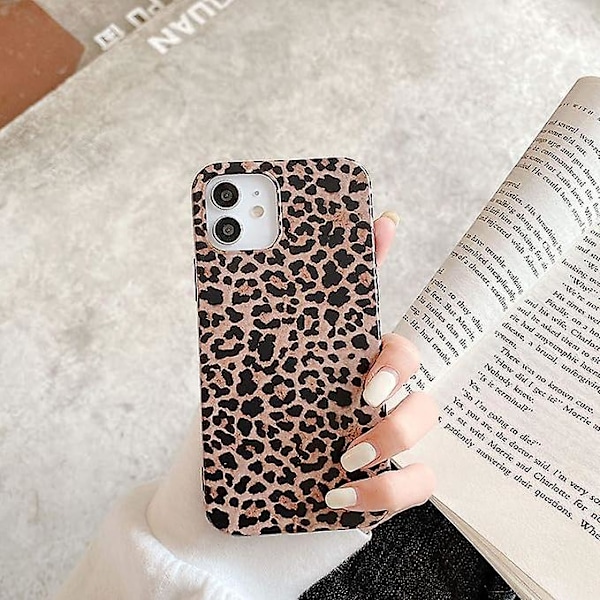 Leopard Cheetah-mönstrat mobilskal för iPhone 12 och 12 Pro, flickig design, mjukt flexibelt skyddande lyxigt gummigel-skal (iPhone 12/12 Pro){HH}