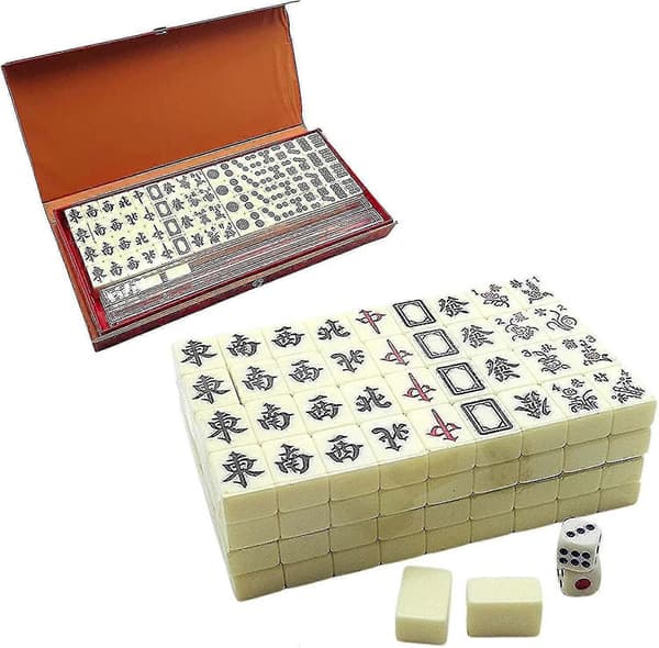 Mahjong Classic Mahjong-setti perhepeli 144 numeroidulla mahjong-laattalla S04