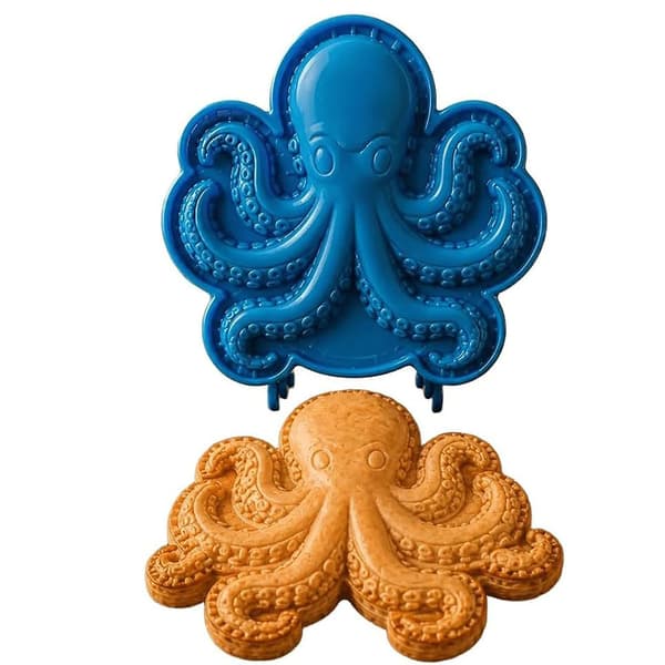 Bagesæt med silikoneforme med havtema, kreative DIY-forme til kager og slik, genanvendelige værktøjer til madformning til hjemmebag Octopus