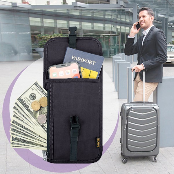 Rejsetaske med RFID-blokering, rejsehalsedisse pas{EE}