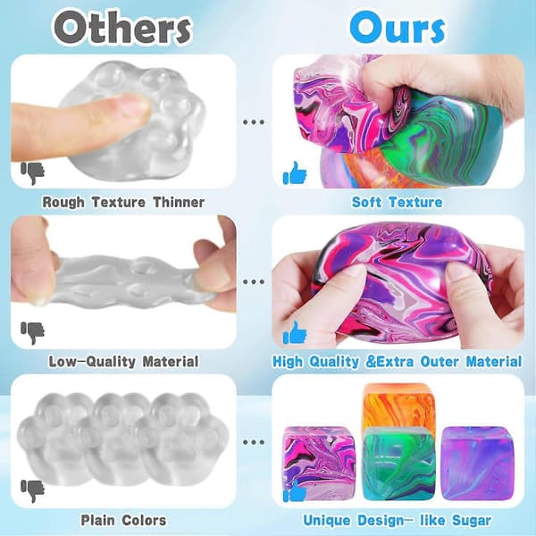 Squishy Stresskub, Jättestressbollar för Barn Vuxna Squishy Ångest A