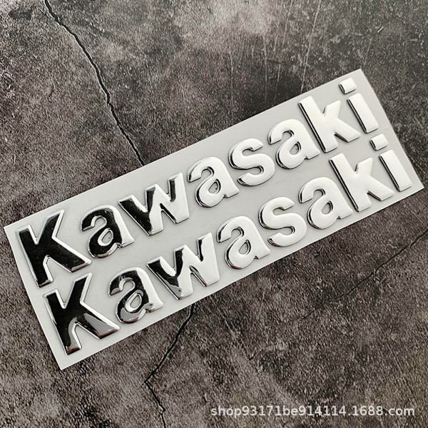 Passar Kawasaki Qimo pedalmotorcykel 3D tredimensionell mjukt lim bokstavsdekal bränsletank kaross personlig engelsk dekal{f711}