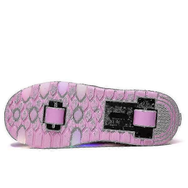 LED rullesko til børn med blinkende hjul pink 35