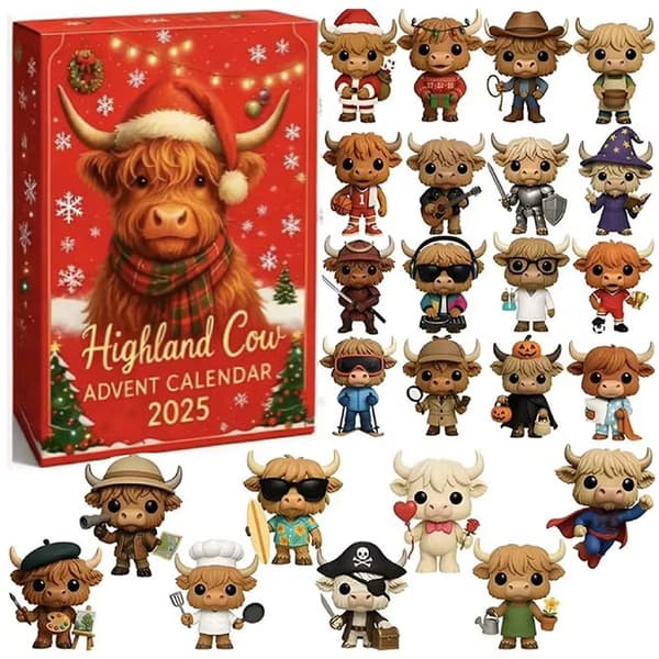 Höglandsboskap 3D Julkalender - 24 st Nedräknings Trädhängen Prydnads present A
