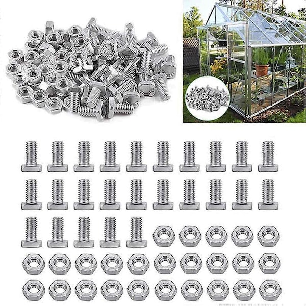 50st Aluminiummuttrar Set Växthus Rostfria Muttrar för Uteplats Växthustillbehör{F2}
