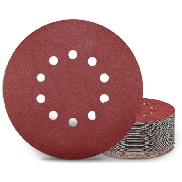 Sanding Discs 225 mm 25 Pieces P240 Grit 10 Holes Sanding Discs 225 mm Round Sandpaper for Drywall Sander Giraffe Sander