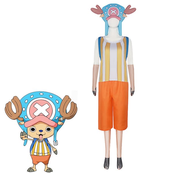 One Piece Tony Chopper cosplay-asu, hatulla ja repulla, Halloween-asu