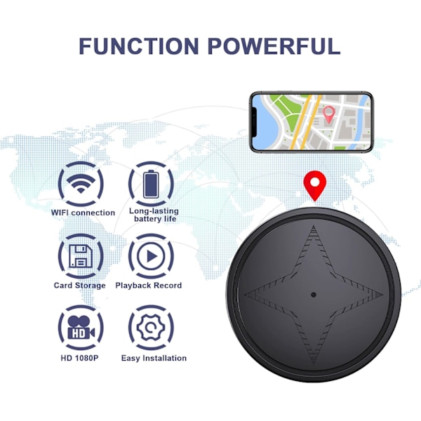 GPS Stark Magnetisk Tracker, GPS Stark Magnetisk Fordons Anti-Förlust Tracker, Multifunktionell Mini GPS Tracker för Fordon Ingen Prenumeration{F2}