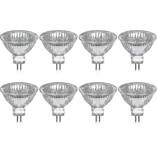 8-pack halogenlampor Gu5.3 Mr16 35w 12v Dimbar - varmvit 2800k, 400 lumen, lock Jz [DB]{f2}