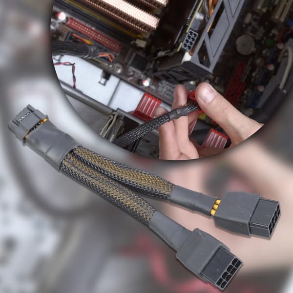 Dobbelt 8-bens hun til 12+4-bens 16-bens han adapterkabel til RTX4070 4080 Stabil(f2)