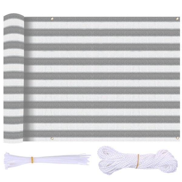 Balkongskydd för insyn Grå och Vit Grå och Vit Grey and White 750