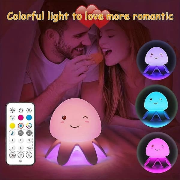 led maneter atmosfære musikklys usb oppladbart nattlys sove silikon nattlys