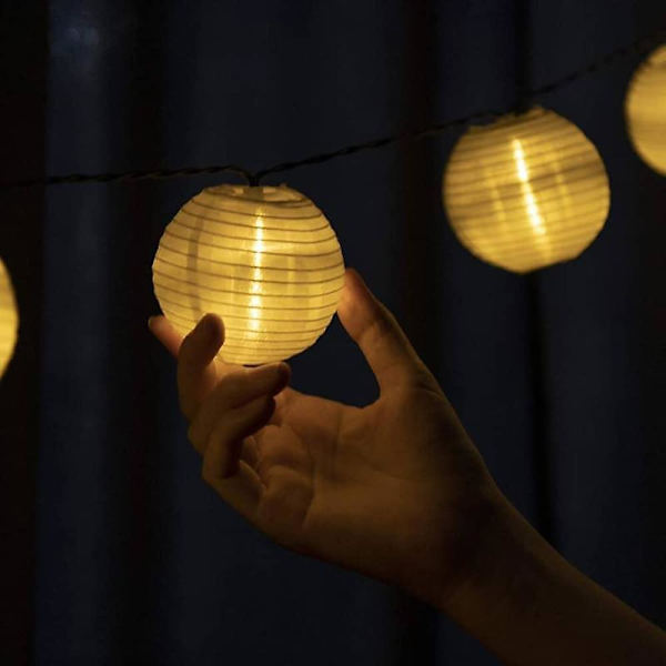 Solcellsdrivna LED-lyktor Ljusslinga Vit Nylon Mini Hängande{ee}(F2)
