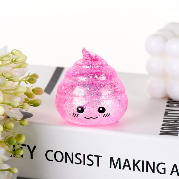 Glitter Lort Squishy Stresslegetøj – Sjovt Klemmelegetøj til Angstlindring**blå blue