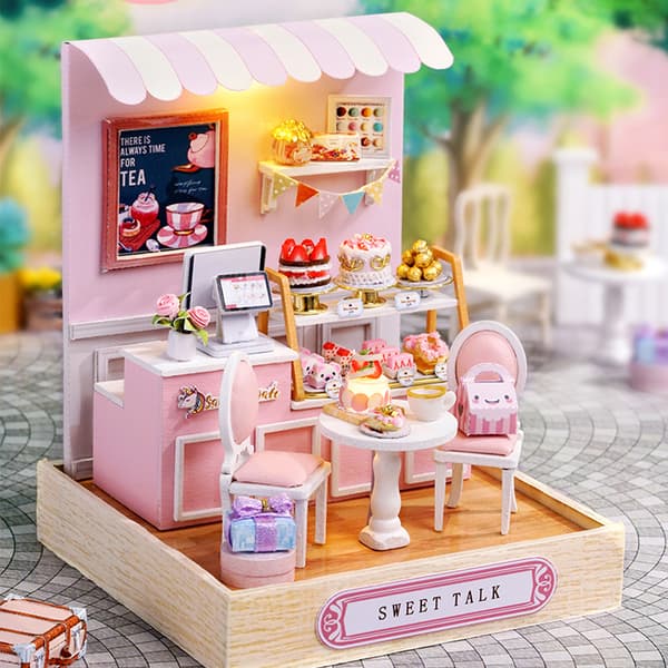 Miniature Creative Happiness Corner DIY Model | Håndlavet skrivebordslegetøj | Perfekt fødselsdagsgave