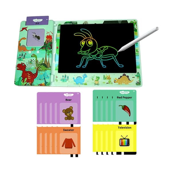 Nye Talende Flash Cards, Småbørnslegetøj 2 I 1 Flash Cards Læringslegetøj Og LCD Skrivetablet