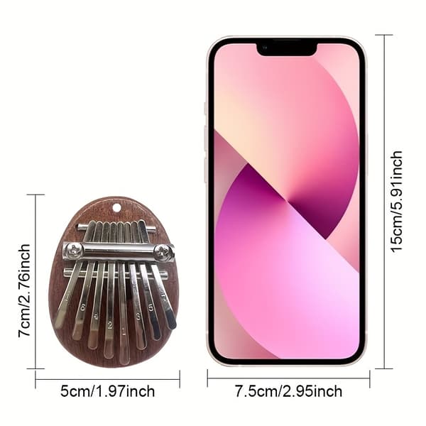 Mini Træ Kalimba - 8-tangent Fingerklaver til Børn Water drop+cat+lanyard