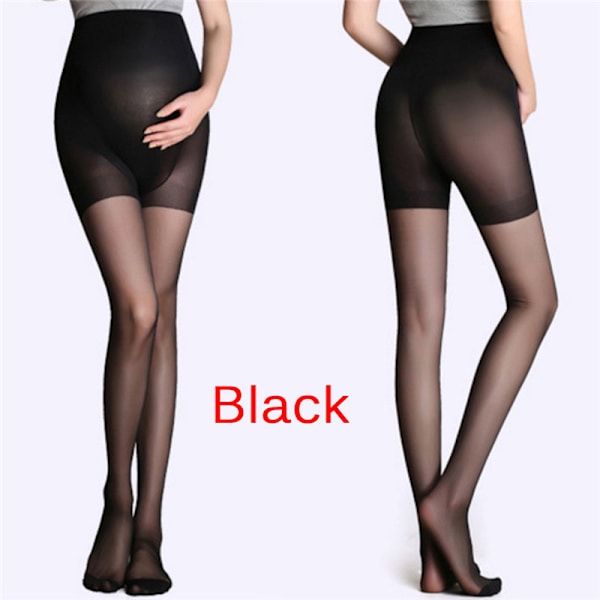 Maternity Tights Sexy Gravide Kvinner Elastiske Tights{F2} Black