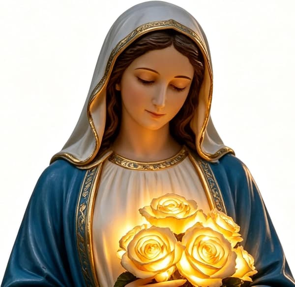 Jomfru Maria Statue Solar Udendørs Solfigur Lampe