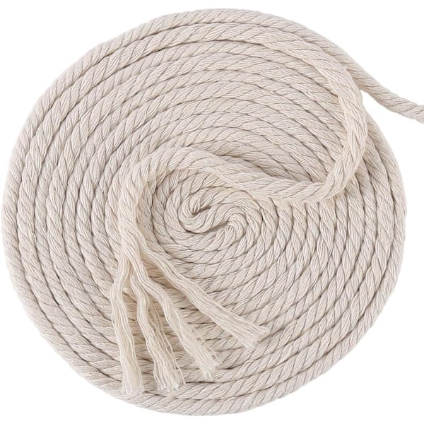 mm Macramé snor, 50 meter tykt bomulds macramé reb (Beige){F2]
