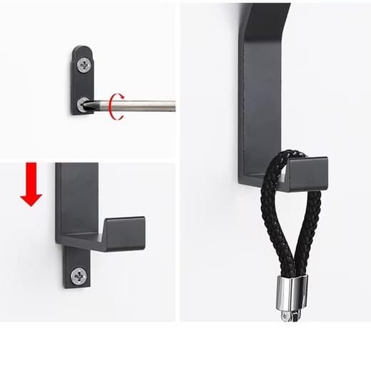 2/6-pak aluminium knager, vægkroge - Dobbeltkrog til vægmontering*-F2- 2-pack