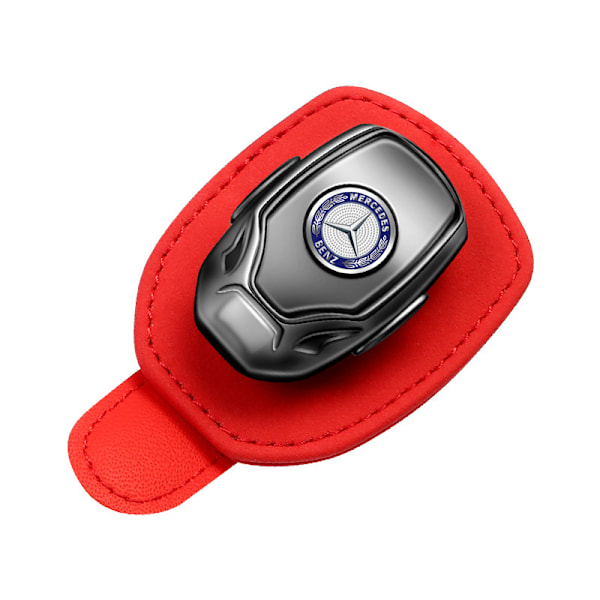 Solglasögonhållare för Jeep, Läderglasögonhållare för ACES GLK CLA GLA GLC GLE CLS SLK AMG, Glasögonhållare för solskydd Red